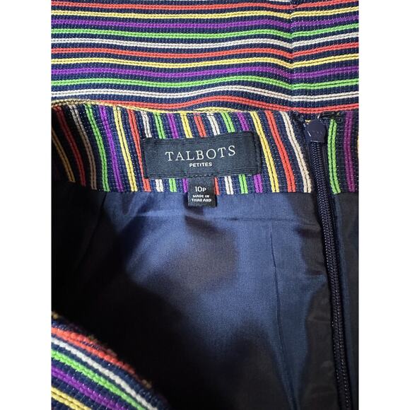 Talbots Rainbow Striped Pencil A Line Skirt Lined Womens Size 10 Petite - Picture 6 of 7